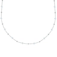 Collier Argent 925 Perles Émaillées et Perles Argent - Blanc