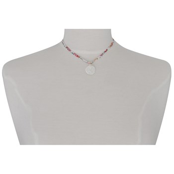 Pendentif Nacre Ronde Vierge à l'Enfant 2cm