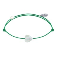 Bracelet Lien Mini Coeur en Nacre - Vert