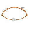 Bracelet Lien Mini Coeur en Nacre - Orange - vue V1
