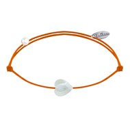 Bracelet Lien Mini Coeur en Nacre - Orange