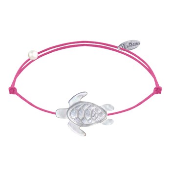 Bracelet Lien Tortue en Nacre - Fuchsia