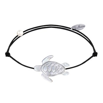 Schildpad armband van parelmoer - zwart