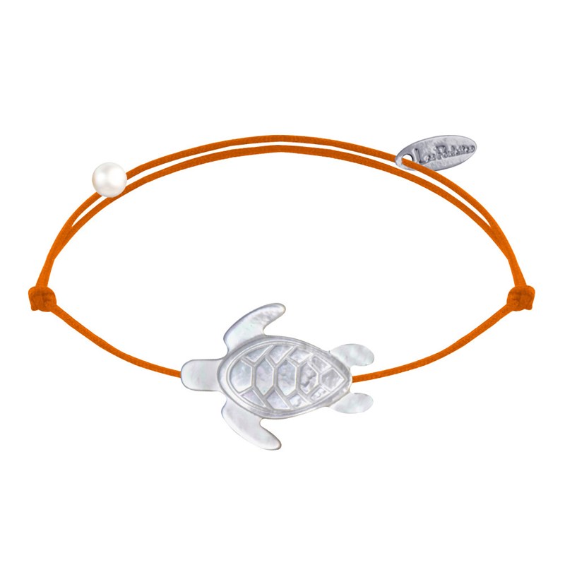 Bracelet Lien Tortue en Nacre - Orange