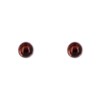 Boucles d'Oreilles Clous Argent Demi Perle de Grenat - vue V2