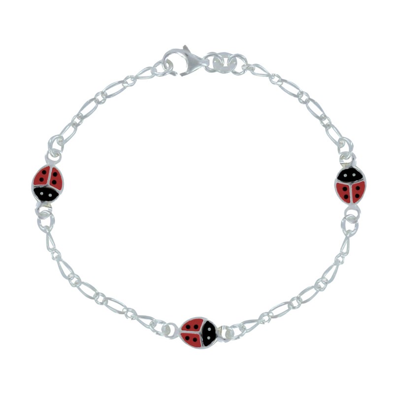 Bracelet Argent Trois Coccinelles