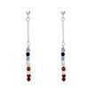 Boucles d'Oreilles Argent 925 Chainette 7 Chakras - vue V2