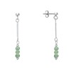 Boucles d'Oreilles Argent Chainette 3 Perles Facettées d'Aventurine - vue V1