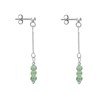 Boucles d'Oreilles Argent Chainette 3 Perles Facettées d'Aventurine - vue V3