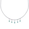 Collier Chaine Argent Breloques Cinq Perles de Larimar Facettées Anneaux et Perles Argent - vue V1