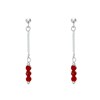 Boucles d'Oreilles Argent Chainette 3 Perles Facettées de Cornaline - vue V2