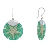 Boucles d'Oreilles Argent 925 Disque Etoile de Mer - vue V1