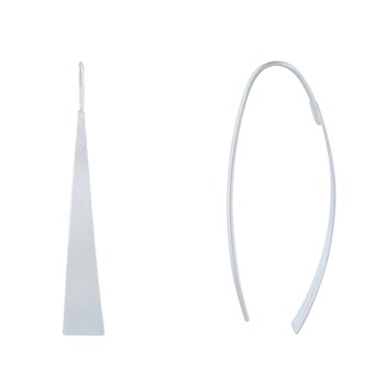 Boucles d'Oreilles Argent 925 Brossé Long Triangle