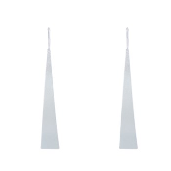 Boucles d'Oreilles Argent 925 Brossé Long Triangle