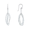 Boucles d'Oreilles Argent 925 Trois Anneaux Ovales Entrelacés - vue V1