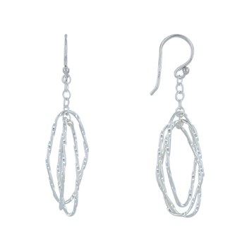 925 Sterling zilveren drie verstrengelde ovale ringen oorbellen