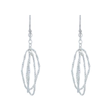 925 Sterling zilveren drie verstrengelde ovale ringen oorbellen