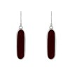 Boucles d'Oreilles Argent 925 Rectangle Ovale de Nacre - vue V2
