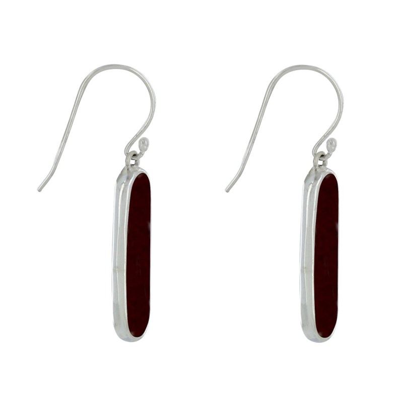 Boucles d'Oreilles Argent Rectangle Ovale de Nacre - vue 3