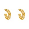 Boucles d'Oreilles Argent Doré Demi Créoles Rondes - vue V2