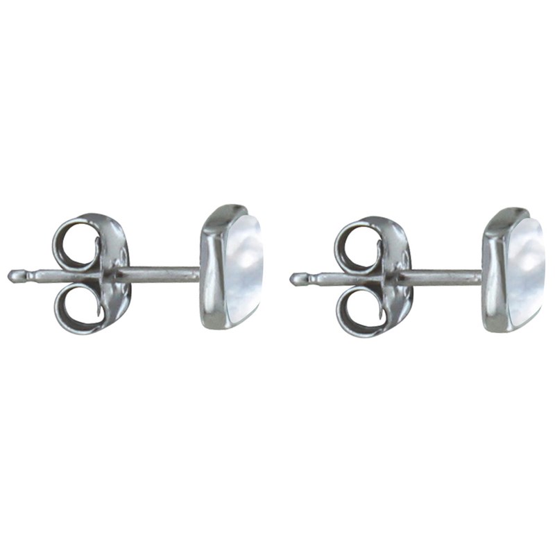 Boucles d'Oreilles Clous Argent Petit Carré de Nacre - vue 3