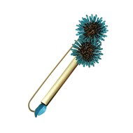 Broche Laiton Tube et Anémones en Cuir