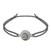 Bracelet Lien Elastique Oeil de Sainte Lucie Rond Argent 925 - Gris - vue V1