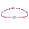 Bracelet Lien Serpent Argent - Fuchsia - vue V1