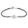 Bracelet Lien Serpent Argent - Bleu Navy - vue V1