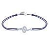 Bracelet Lien Serpent Argent 925 - Bleu Navy - vue V1