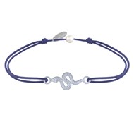 Bracelet Lien Serpent Argent 925 - Bleu Navy