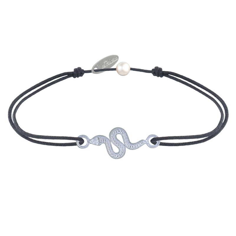 Bracelet Lien Serpent Argent - Gris