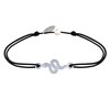 Bracelet Lien Serpent Argent - Noir - vue V1