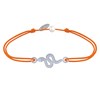 Bracelet Lien Serpent Argent - Orange - vue V1