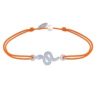 Bracelet Lien Serpent Argent - Orange