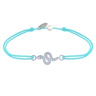 Bracelet Lien Serpent Argent - Turquoise