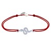 Bracelet Lien Serpent Argent - Rouge - vue V1