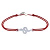Bracelet Lien Serpent Argent 925 - Rouge - vue V1