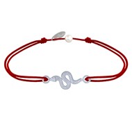 Bracelet Lien Serpent Argent 925 - Rouge