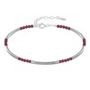 Bracelet Argent Tubes et Perles Facettées de Tourmaline Rose M3 - vue V1