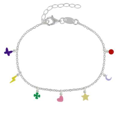 Bracelet Breloques Argent 925 Avec Turquoise Et Aigue-Marine - Neuf
