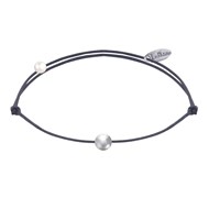 Bracelet Lien Petite Perle Argent - Gris