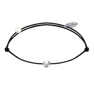 Bracelet Lien Petite Perle Argent 925 - Noir
