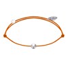 Bracelet Lien Petite Perle Argent 925 - Orange - vue V1