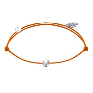 Bracelet Lien Petite Perle Argent - Orange