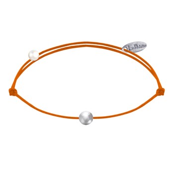 925 Zilveren Kleine Parel Schakel Armband - Oranje