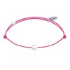 Bracelet Lien Petite Perle Blanche - Fuchsia - vue V1