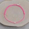 Bracelet Lien Petite Perle Blanche - Fuchsia - vue V3