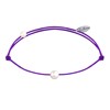 Bracelet Lien Petite Perle Blanche - Violet - vue V1