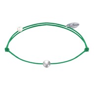 Bracelet Lien Petite Perle Argent - Vert